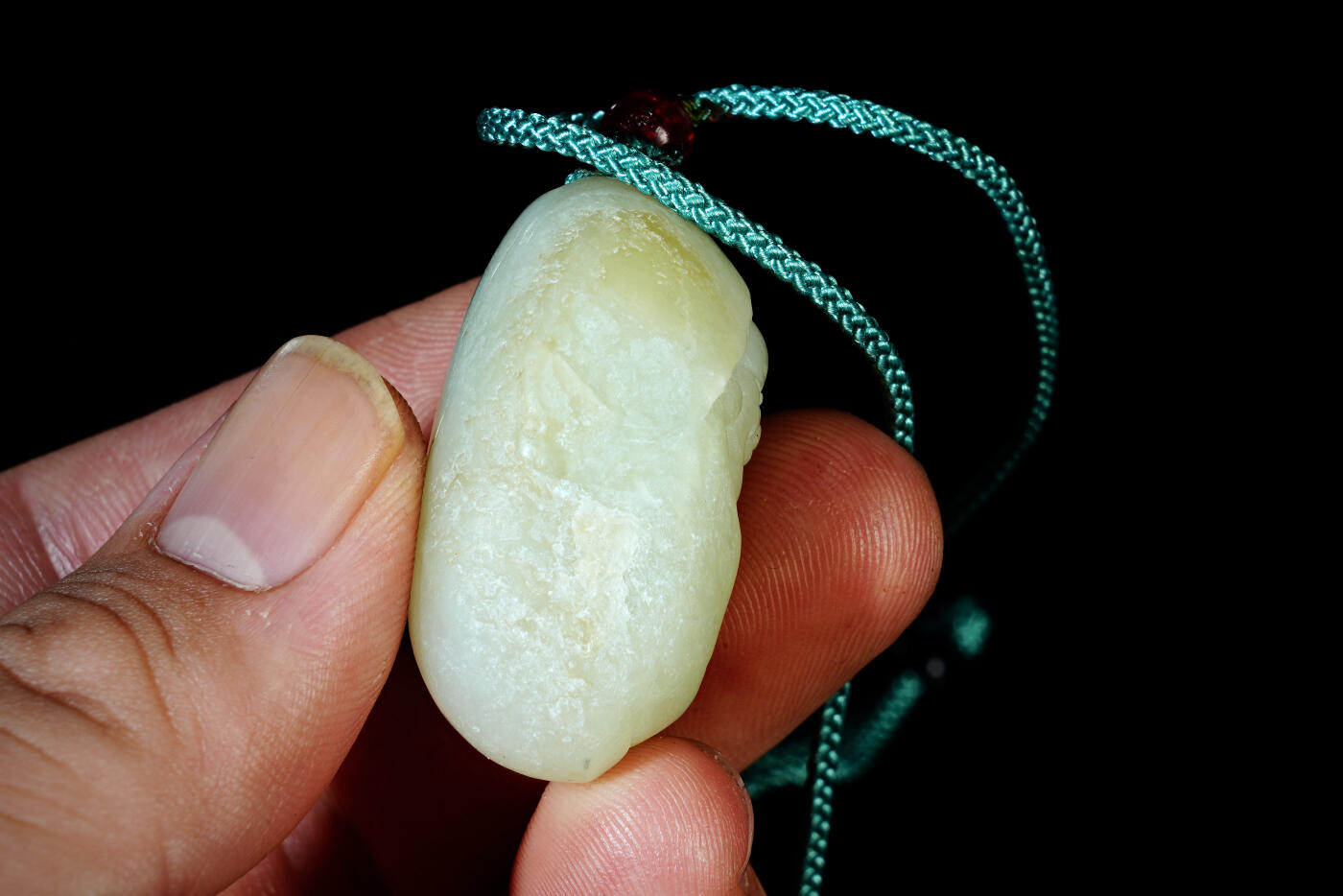 上海都达杂项专场六十八【全场包邮】 天然和田玉精雕《笑佛》挂件95-162