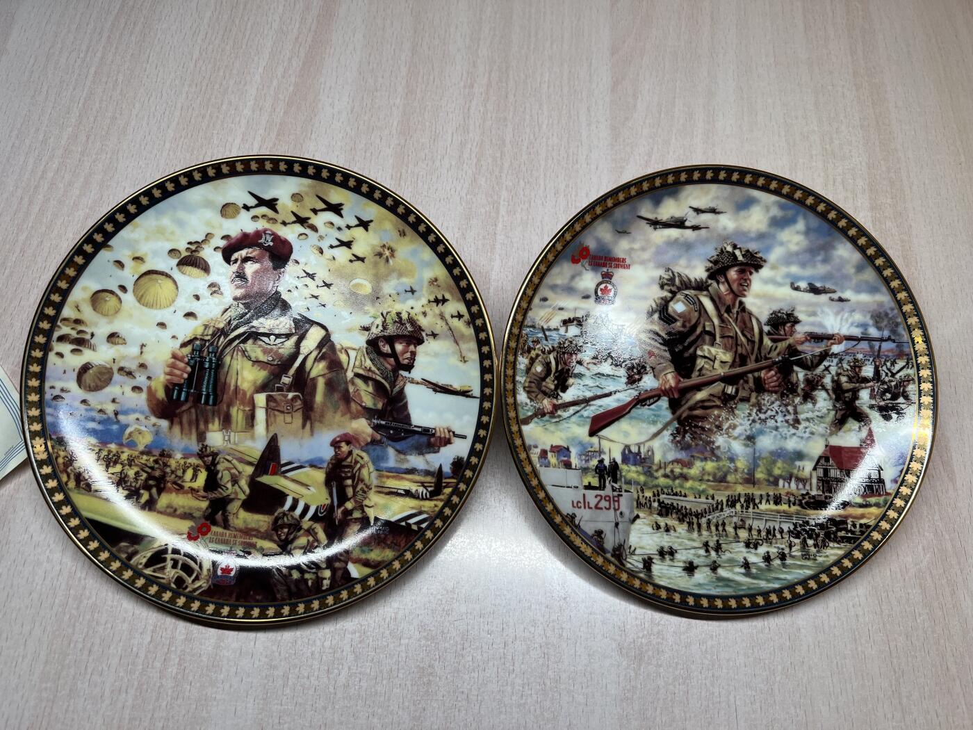 大猫徽章拍卖 第291期 加拿大二战国家保卫者纪念瓷盘，全球限量，带原版签名证书。