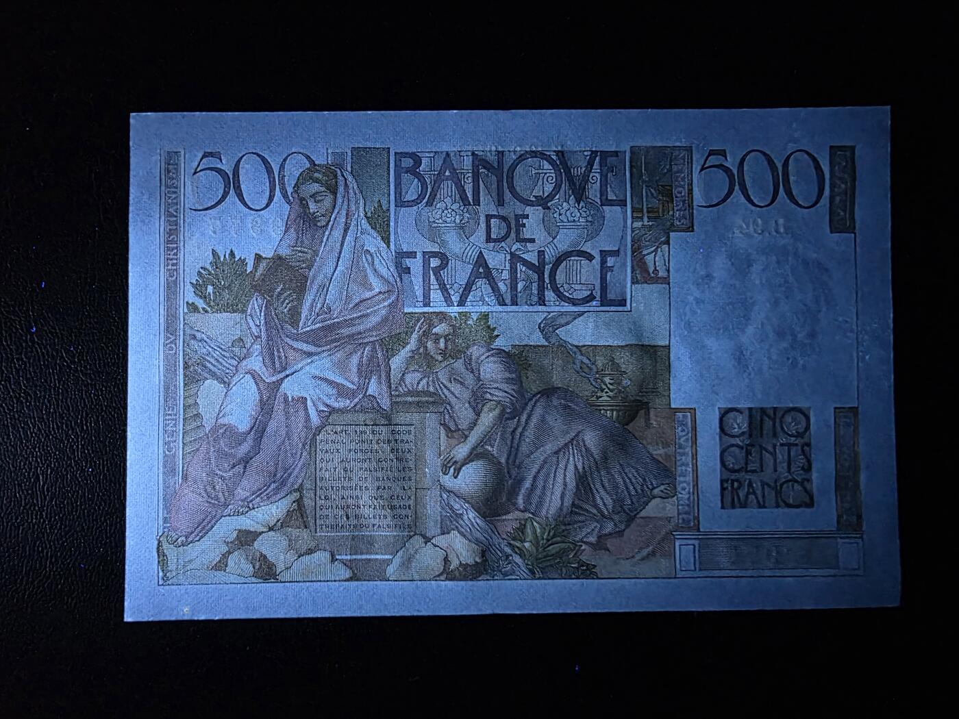 叁拾收藏第35期 法国1946年500法郎  UNC