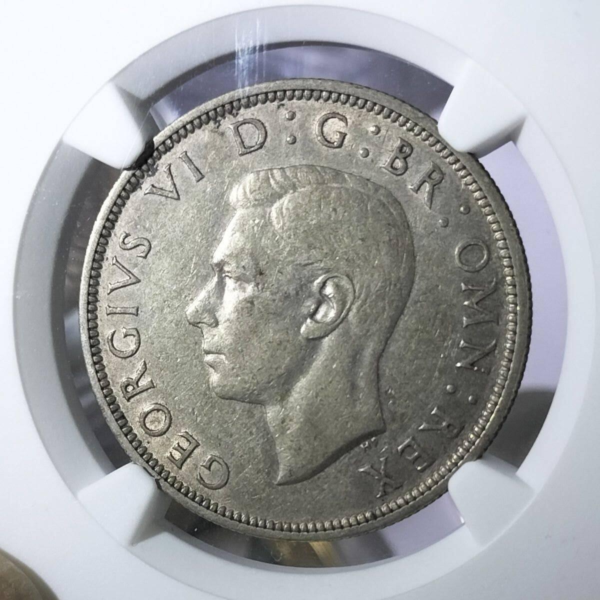 NGC AU53 英国1939年乔治六世半克朗银币 
