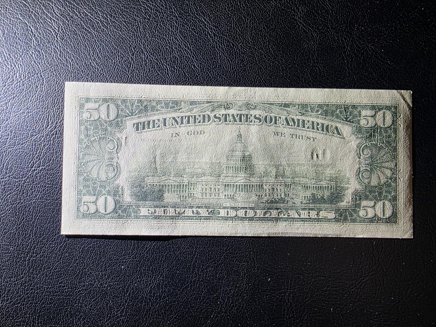 叁拾收藏第35期 小头50美元  UNC-  一个角有问题