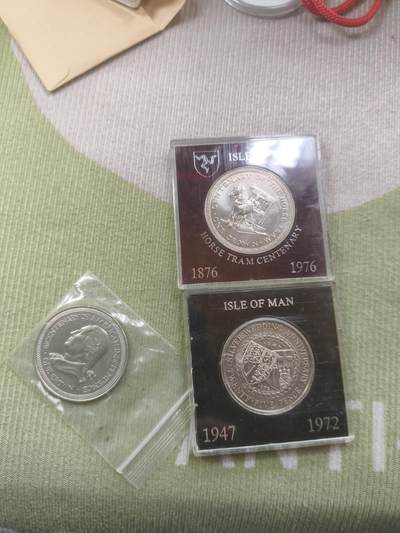 马恩岛克朗币三枚一起 美品 - 马恩岛克朗币三枚一起 美品