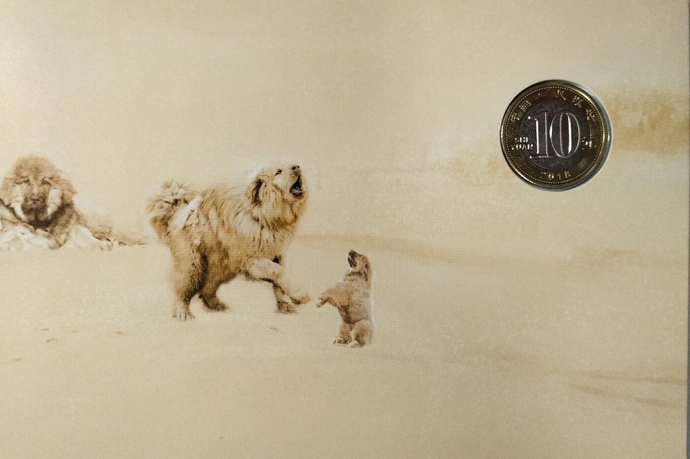 2018年狗年生肖纪念币卡册，康银阁装帧，中国人民银行发行，10元面值，双色铜合金材质，直径27mm。卡册内容齐全，品相全新，无氧化，保存很好。适合收藏或送礼。按图发货。