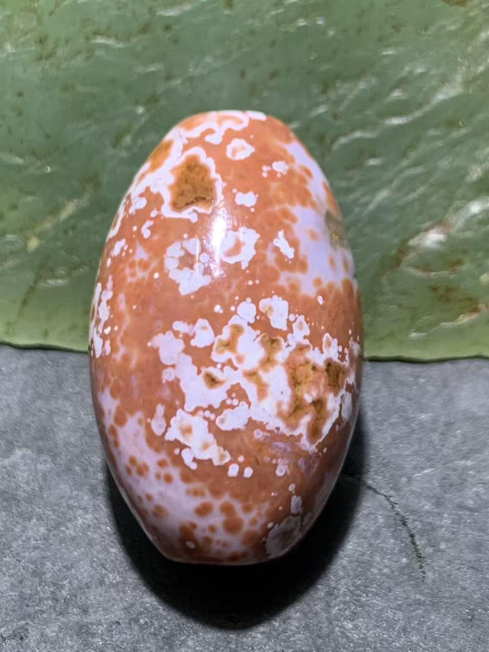 精美罕见冰飘红白配色踏雪寻梅战国红玛瑙桶珠一颗！