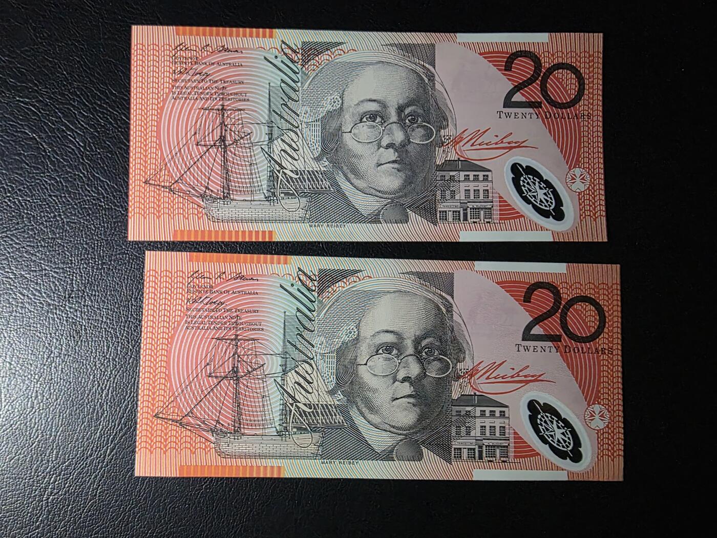 叁拾收藏第35期 澳大利亚20元 塑料钞  UNC