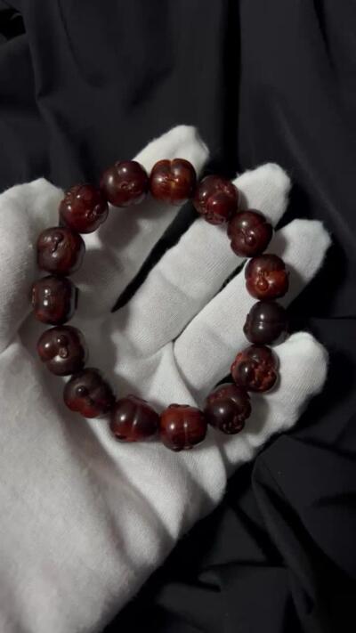 零元拍：印度小叶紫檀 1.5佛头手串。妥妥的高油高密，檀香宜人