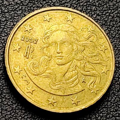 泉币菌-第221场-拍品多 请提前出价 - 欧元 意大利2002年10欧分铜币 女神维纳斯 19.75MM