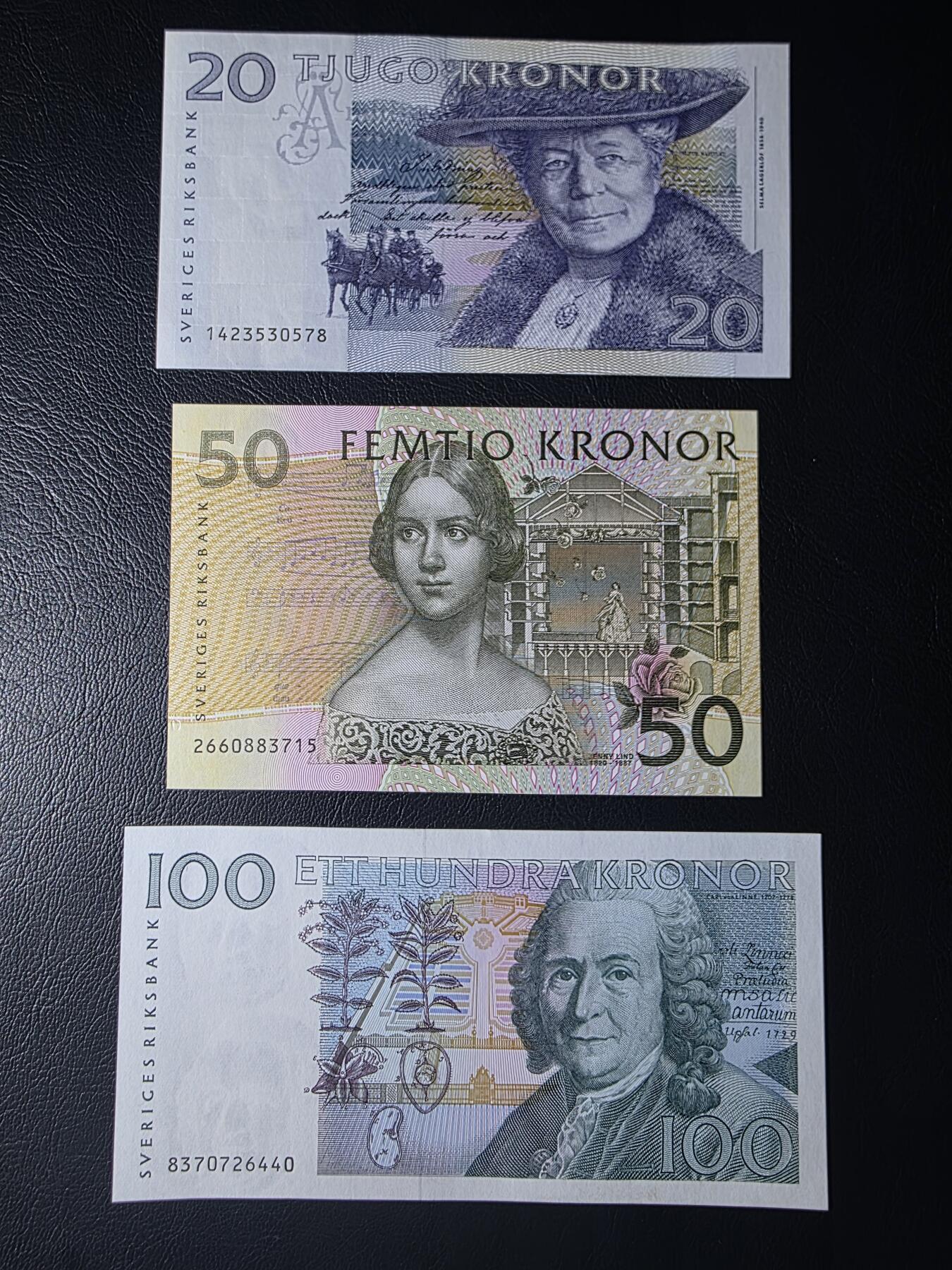 叁拾收藏第35期 瑞典初版20拉格洛夫/50夜莺珍妮林德/100卡尔林奈  UNC