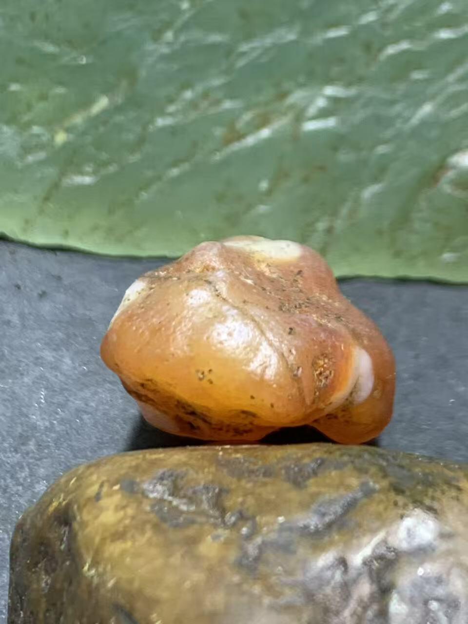 放福利！精美罕见天然戈壁阿拉善粉色天眼纹玛瑙原石一颗，