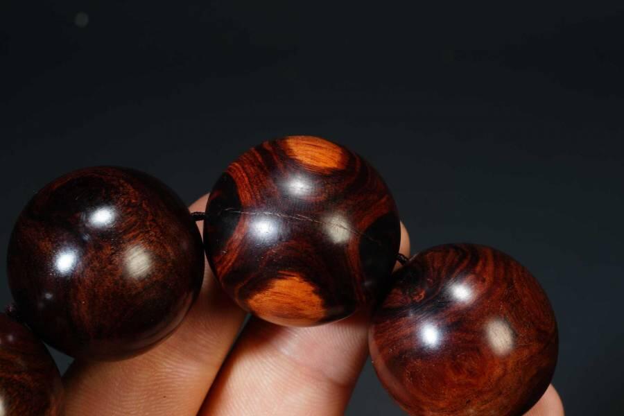 上海都达杂项专场六十八【全场包邮】 海南黄花梨3.0圆珠手串 附鉴定证书95-278