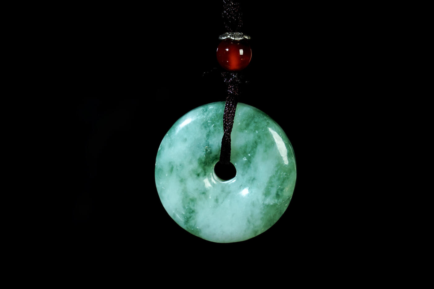 上海都达杂项专场六十八【全场包邮】 天然岫玉晴底飘花平安扣挂件95-169