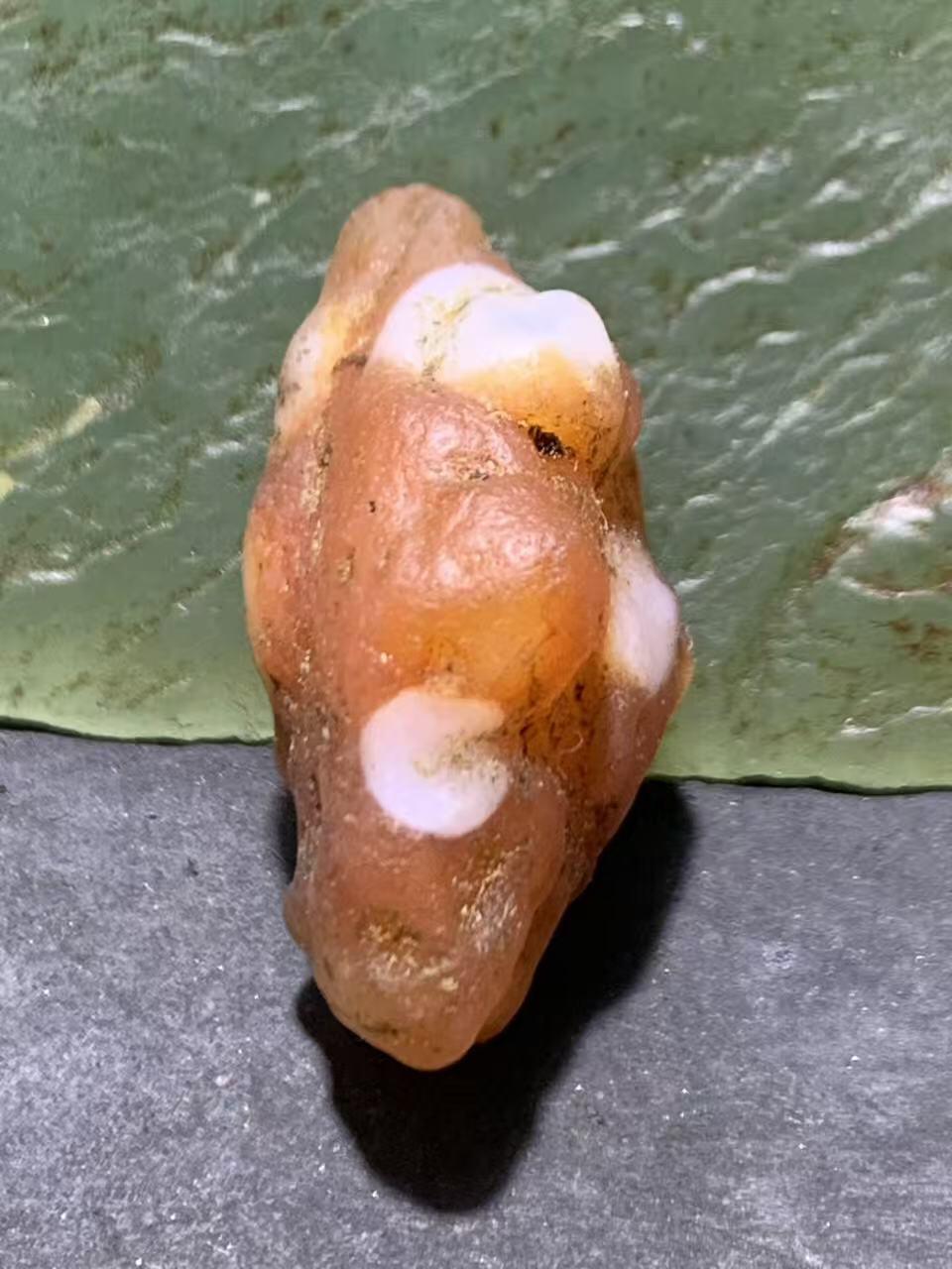 放福利！精美罕见天然戈壁阿拉善粉色天眼纹玛瑙原石一颗，