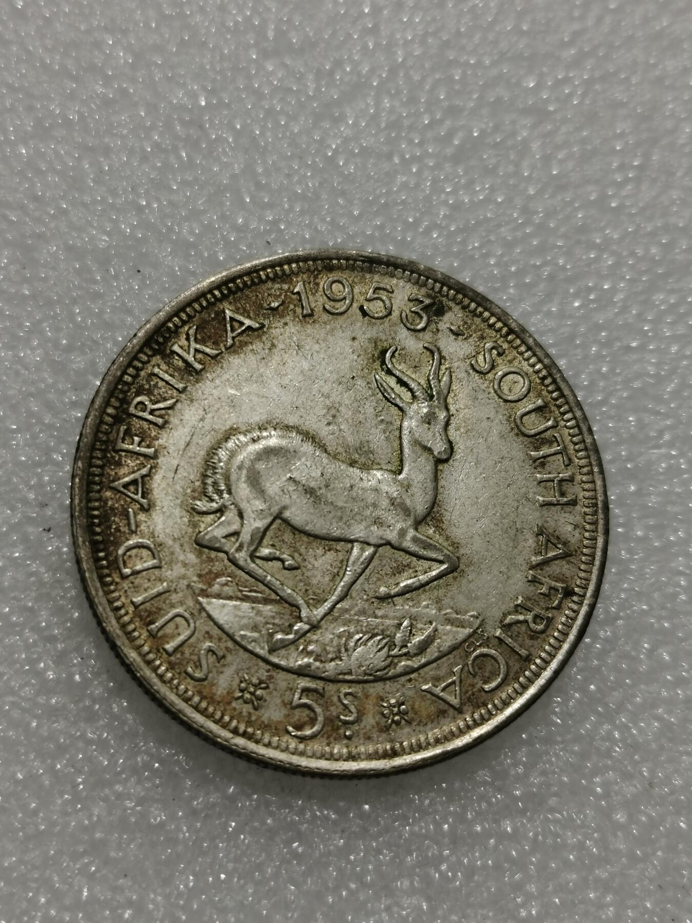 天下钱庄专场欢迎参拍 南非羚羊5先令银币