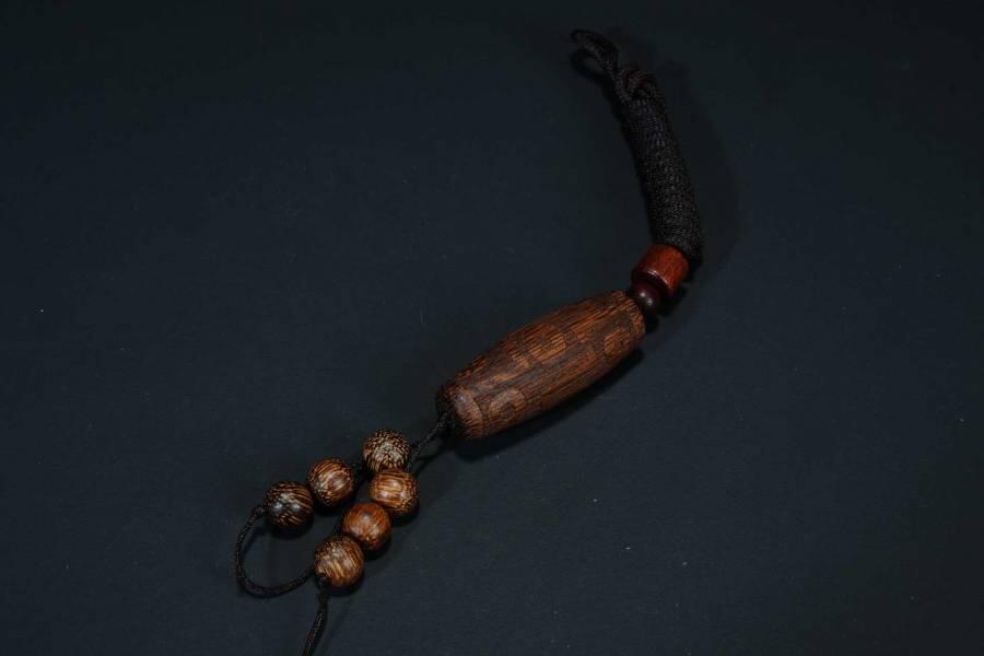 上海都达杂项专场六十八【全场包邮】 天然奇楠沉香天珠吊坠挂件 附鉴定证书95-268