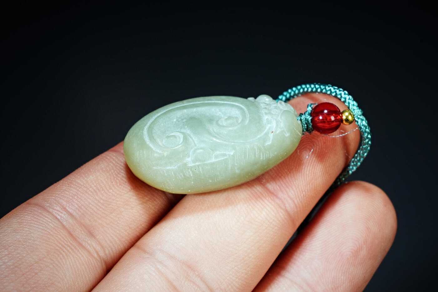 上海都达杂项专场六十八【全场包邮】 天然和田玉精雕《吉祥如意》挂件