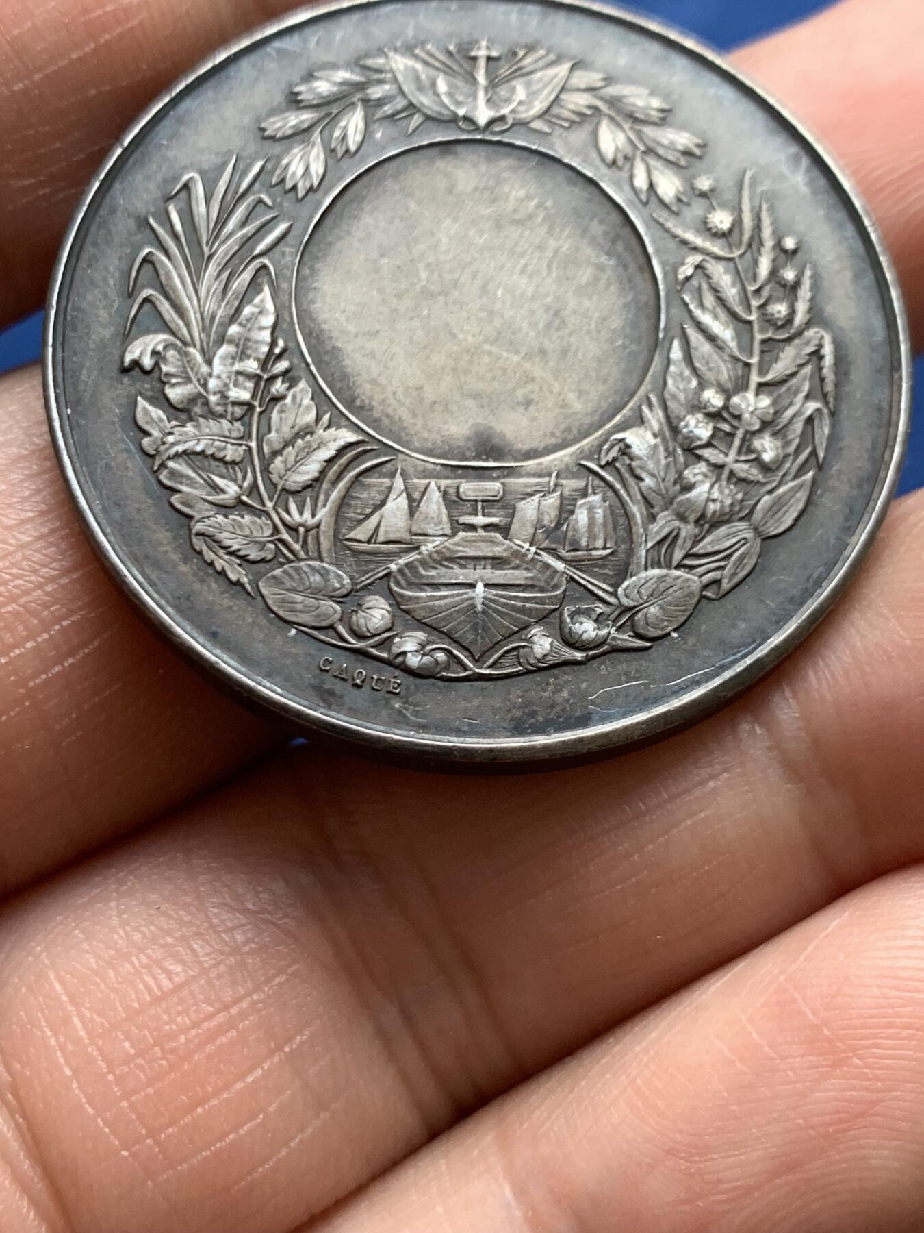 《竞宝斋》第478场 周日，周一 2场连拍 （全场包邮）欢迎送拍 法国玛丽安娜女神农业贸易纪念银章 22.55克 36.4mm 丰饶角银标