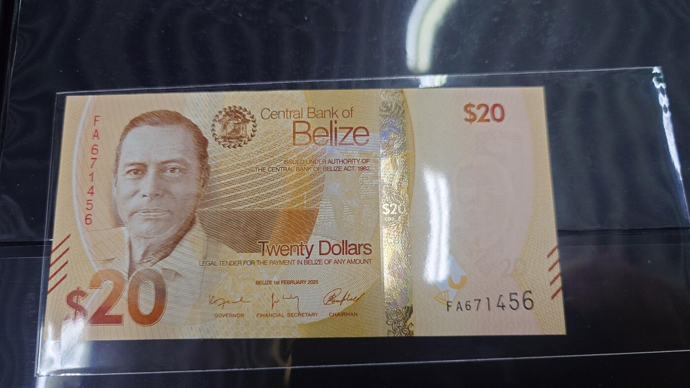 世界钱币～微拍第244期暨2026年第25期  老库存每款各1-2张清仓低价起拍 2025年伯利兹20 全新绝品首发冠 尾号456