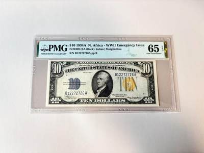 【Blue Auction】世界纸币精拍第806期——18级TOP拍卖/信誉/品质/专业/高效💫 - 美国 1934年10美金 PMG65EPQ 北非券 汉密尔顿