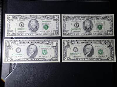 叁拾收藏第35期 - 小头美元4张  UNC