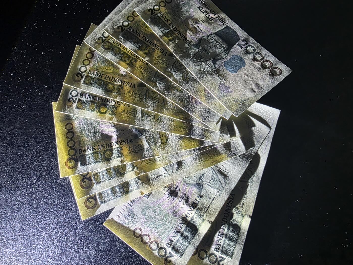 叁拾收藏第35期 印度尼西亚1998年2万卢比10张连号（文学家哈尔贾大部分全程无47） UNC