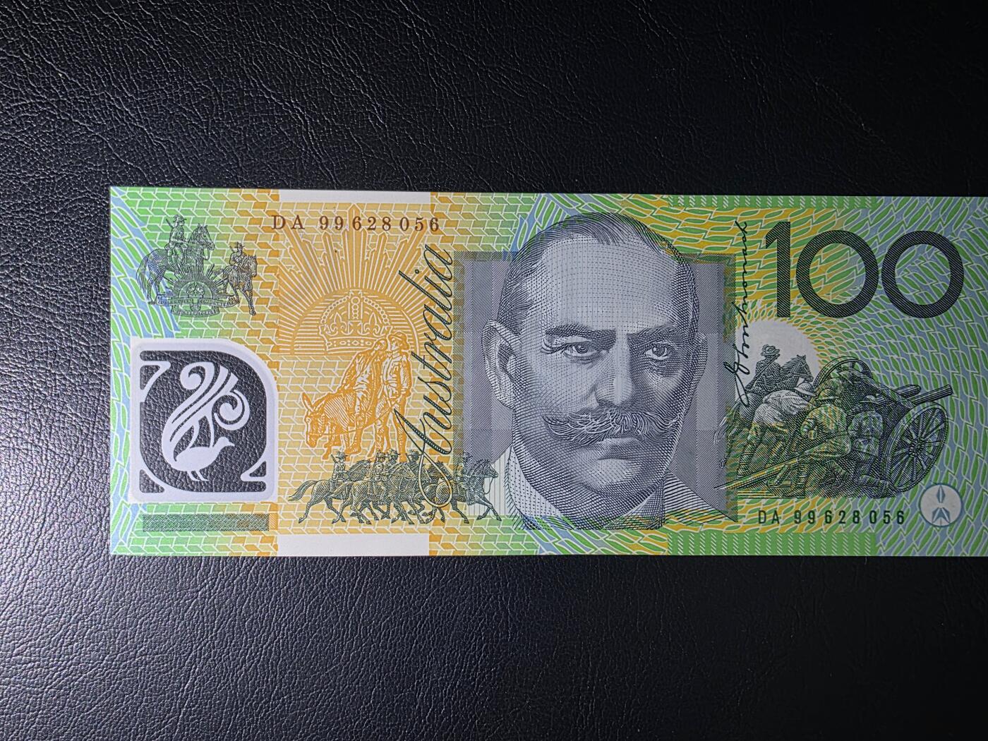 叁拾收藏第35期 澳大利亚上一版本1999年100元塑料钞（全程无47，音乐家梅尔巴）  UNC