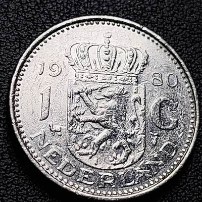 泉币菌-第221场-拍品多 请提前出价 - 1980年 荷兰王国早期1盾 朱莉安娜女王  镍币 硬币 25mm 
