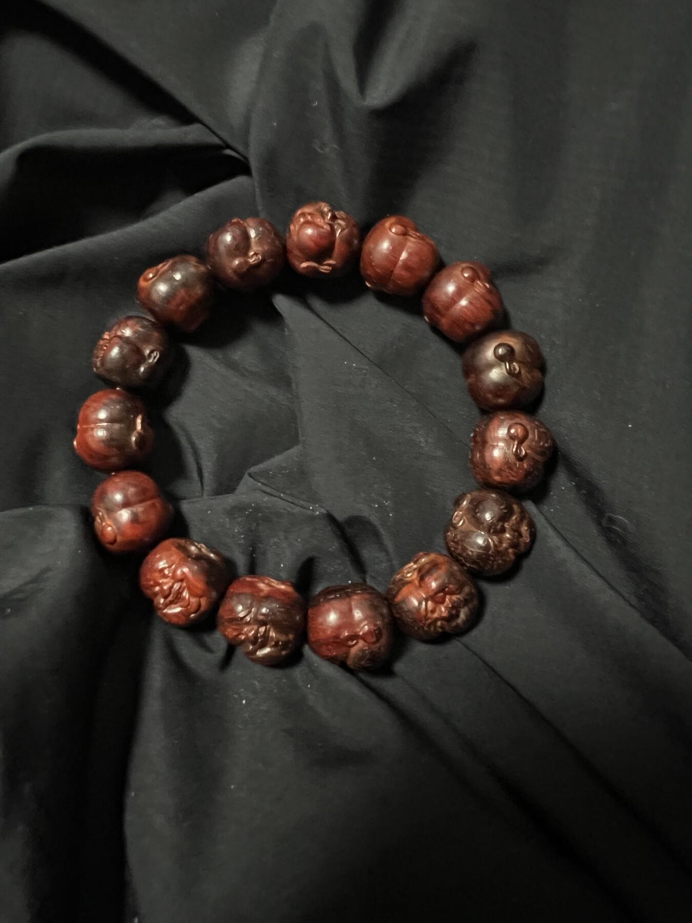 零元拍：印度小叶紫檀 1.5佛头手串。妥妥的高油高密，檀香宜人