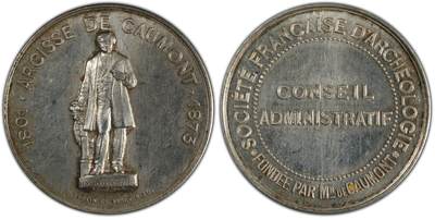 万国钱币拍卖第064期 - PCGS SP64 1873年法国考古协会纪念银章 少见高浮雕欧陆淡彩收藏级