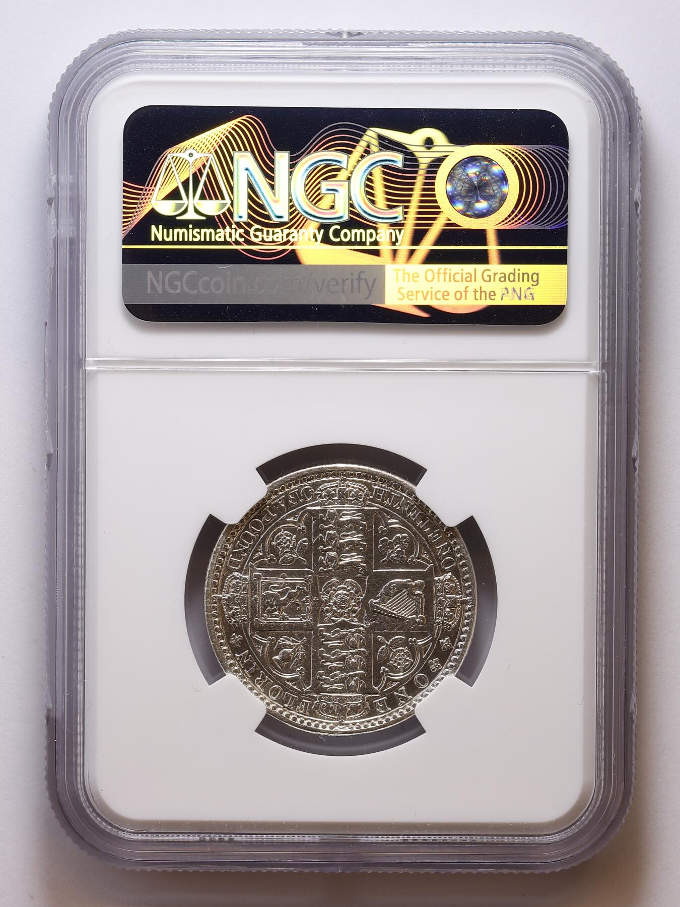 观钱 近现代机制币拍卖No.007（全场顺丰包邮，不区分偏远地区）  1849 年英国维多利亚 2 先令（弗罗林）银币（NGC AU Details Cleaned）