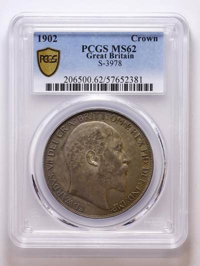 观钱 近现代机制币拍卖No.007（全场顺丰包邮，不区分偏远地区）  - 1902 年英国爱德华七世马剑克朗银币（PCGS MS62）