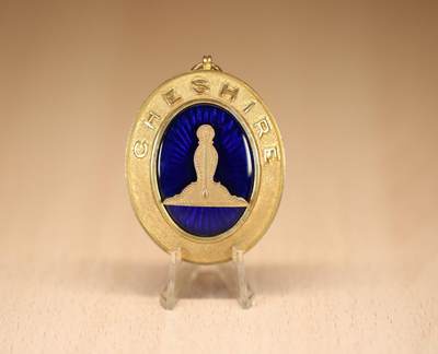 大猫徽章拍卖 第291期 - 英国柴郡（Cheshire）共济会省级执事（Provincial Grand Steward）领章吊坠。银镀金珐琅的