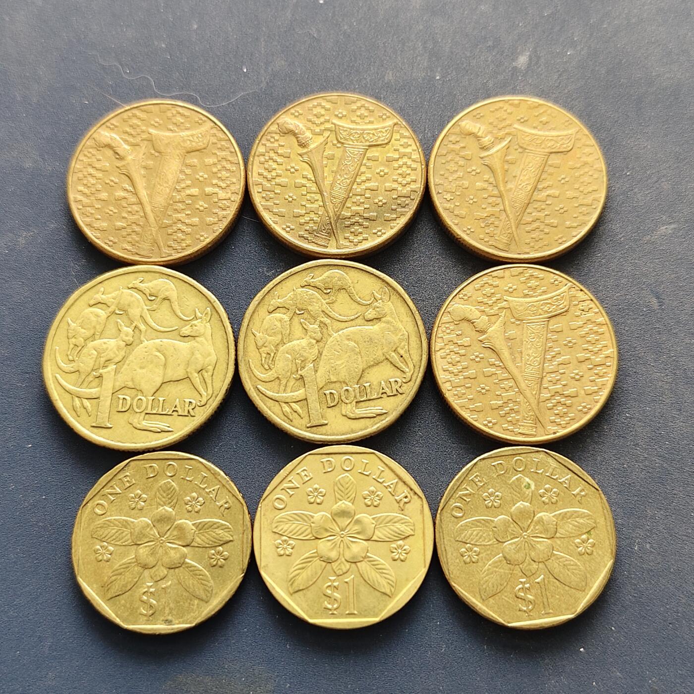 【全场包邮】纯粹捡漏拍518场 世界各国各年份1元9枚一组（汇率价约33元）-马来西亚+澳大利亚+新加坡