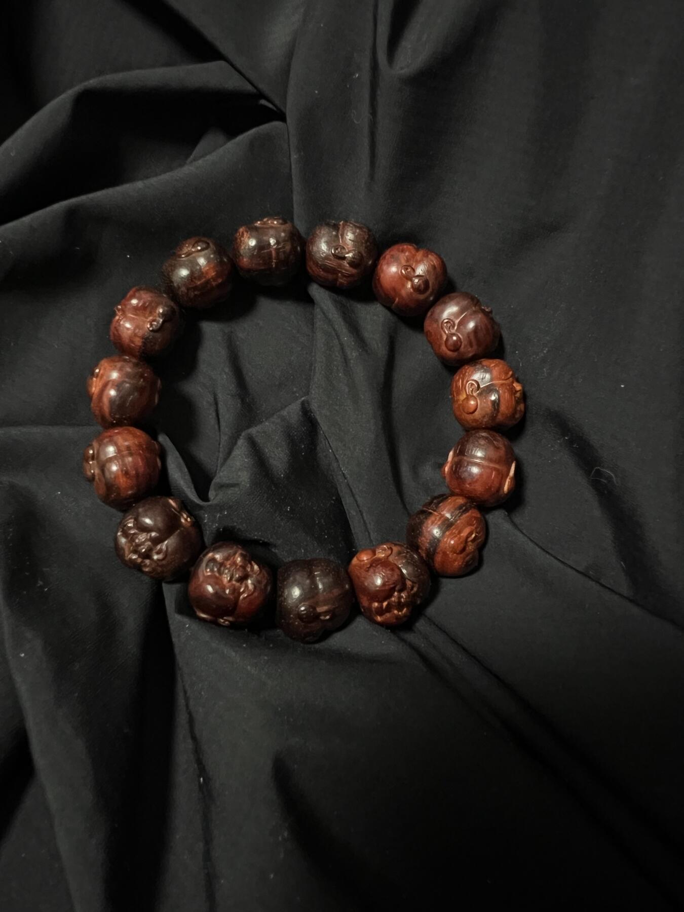 零元拍：印度小叶紫檀 1.5佛头手串。妥妥的高油高密，檀香宜人