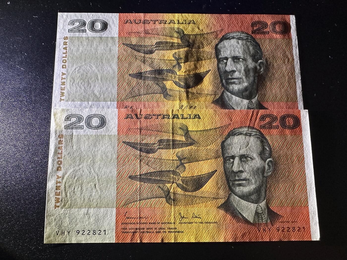 《外钞收藏家》第六百二十四期（精品场）（长期征集拍品、欢迎藏友们联系合作） 澳大利亚5、10、20澳元 各两张一起 基本都是AU品相