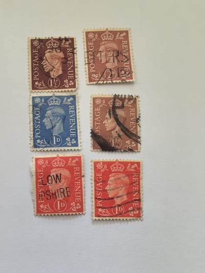 杂票 - 英国邮票乔治六世像6枚旧是看图