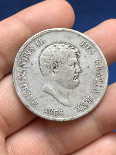 《竞宝斋》第478场 周日，周一 2场连拍 （全场包邮）欢迎送拍 - 意大利1856年那不勒斯西西里王国120G大银币