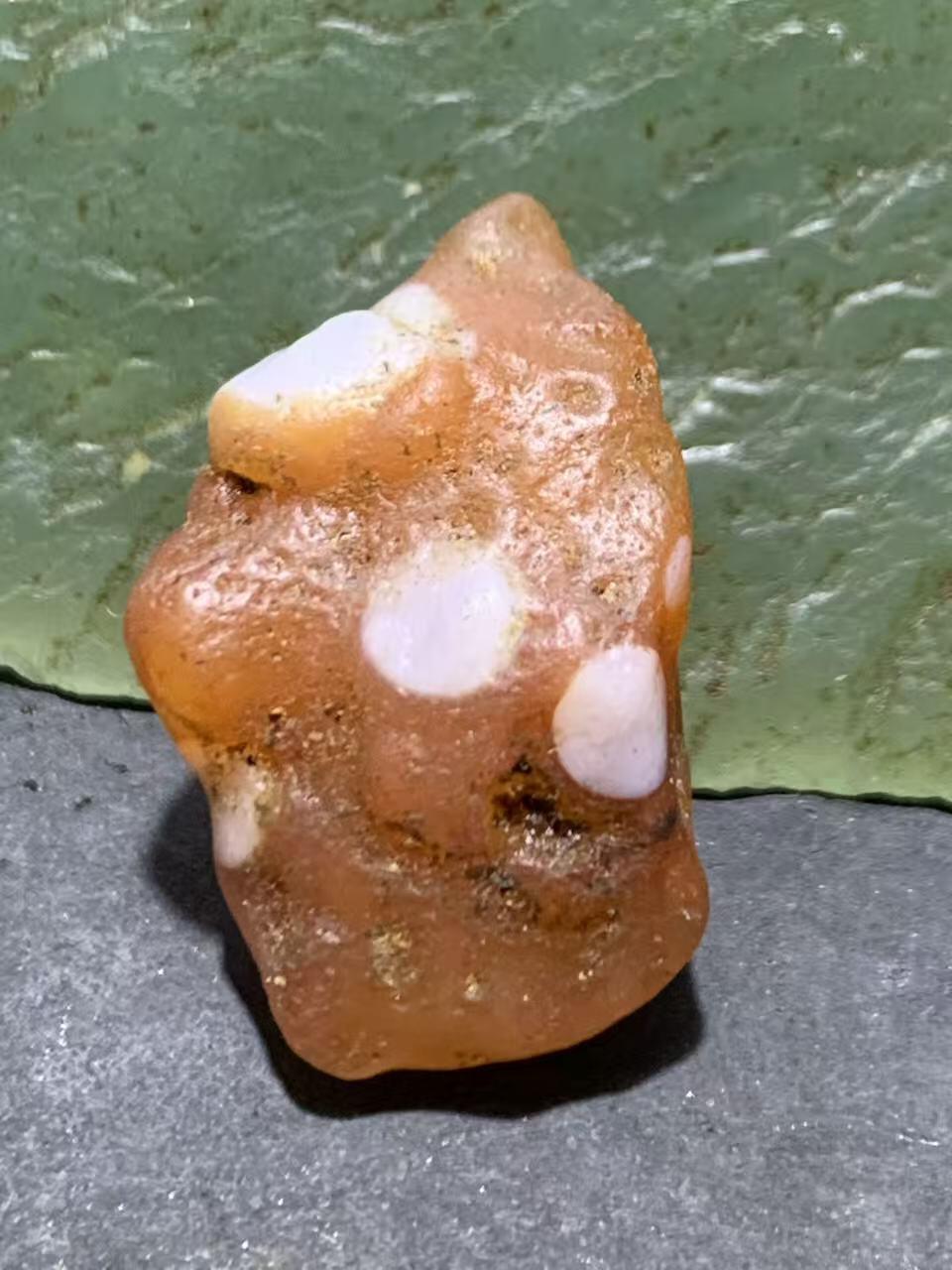 放福利！精美罕见天然戈壁阿拉善粉色天眼纹玛瑙原石一颗，