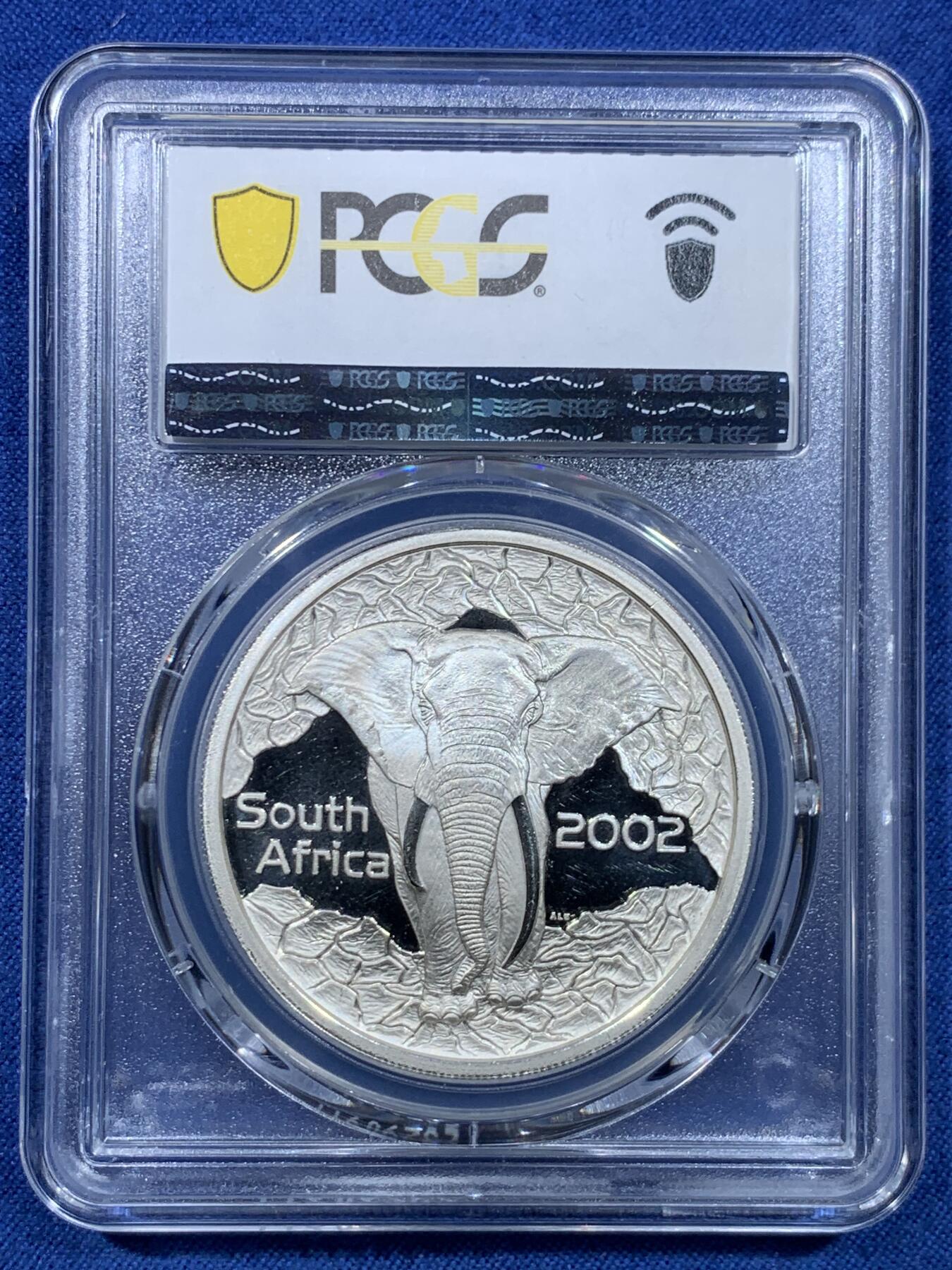 《竞宝斋》第478场 周日，周一 2场连拍 （全场包邮）欢迎送拍 PCGS PR67DCAM 南非2002年大象20C精制银币 非洲的力量 发行量仅 2435 枚