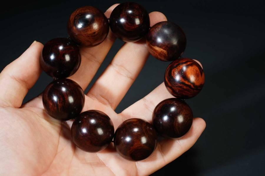 上海都达杂项专场六十八【全场包邮】 海南黄花梨3.0圆珠手串 附鉴定证书95-278