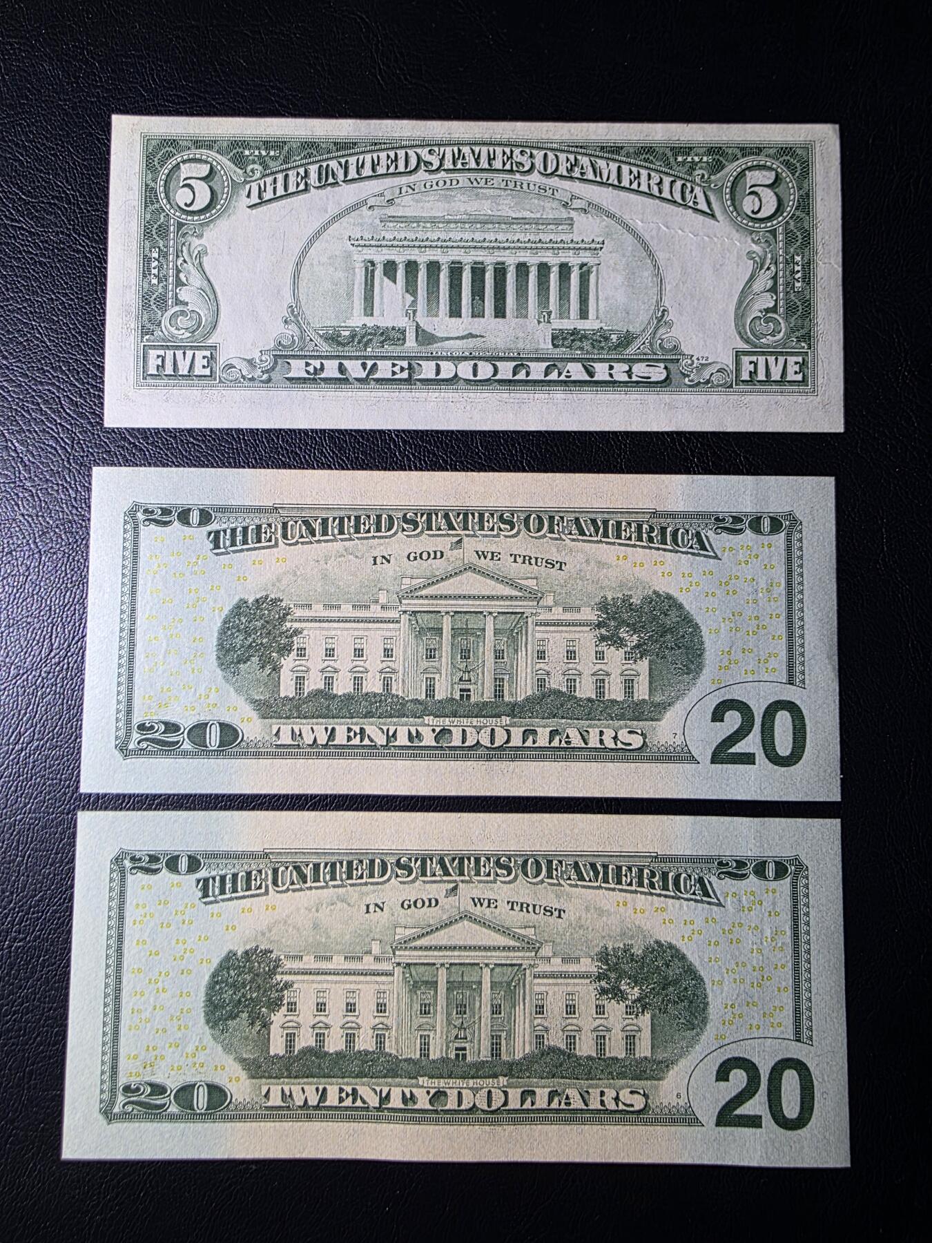 叁拾收藏第35期 美元3张  UNC