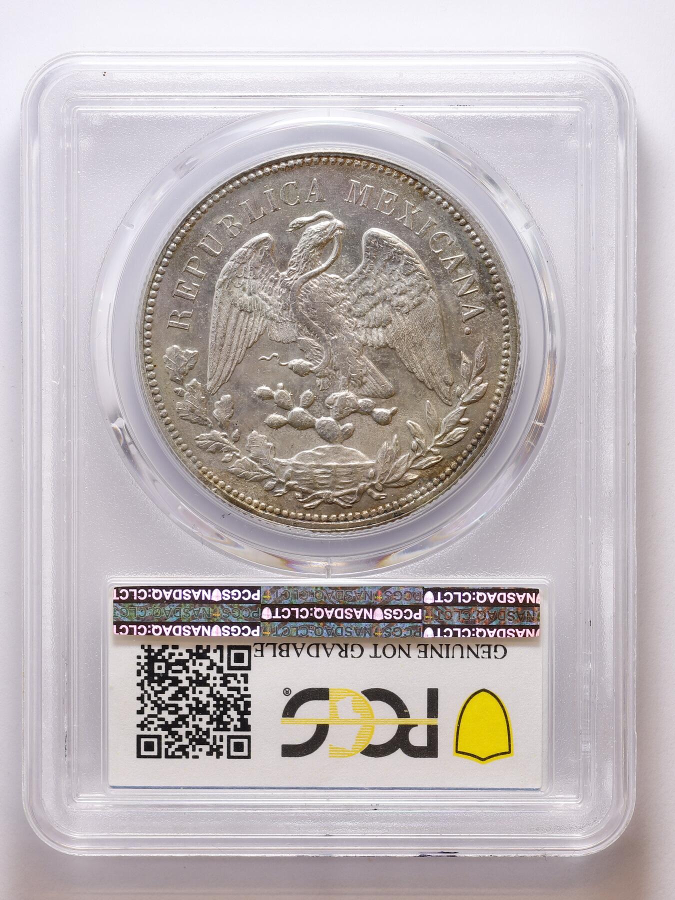 观钱 近现代机制币拍卖No.007（全场顺丰包邮，不区分偏远地区）  1908 年墨西哥莫版 1 比索银币（PCGS AU Details Cleaned）