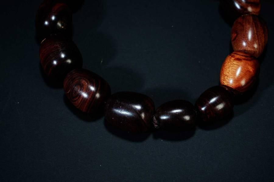 上海都达杂项专场六十八【全场包邮】 海南黄花梨虎皮纹水滴珠手串 附鉴定证书