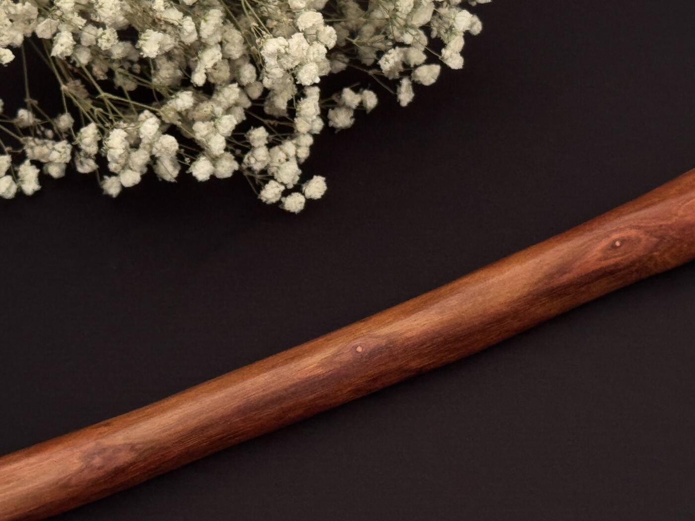 零元拍：NO.12海南黄花梨随形文玩把玩棍，尺寸长约：36CM