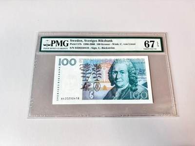 【Blue Auction】世界纸币精拍第806期——18级TOP拍卖/信誉/品质/专业/高效💫 - 瑞典 1996-2000年100克朗 PMG67EPQ 