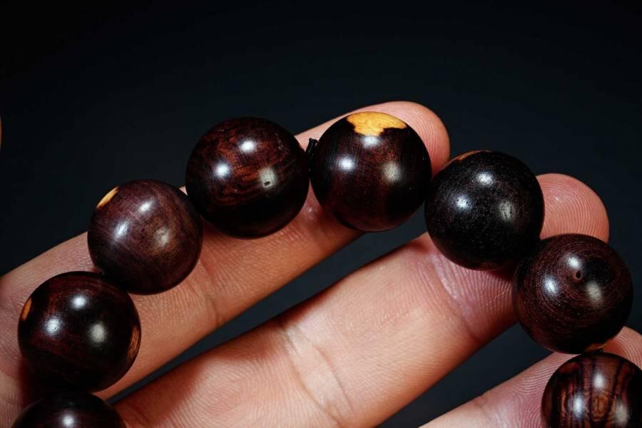 上海都达杂项专场六十八【全场包邮】 海南黄花梨虎皮纹1.8圆珠手串 附鉴定证书95-281