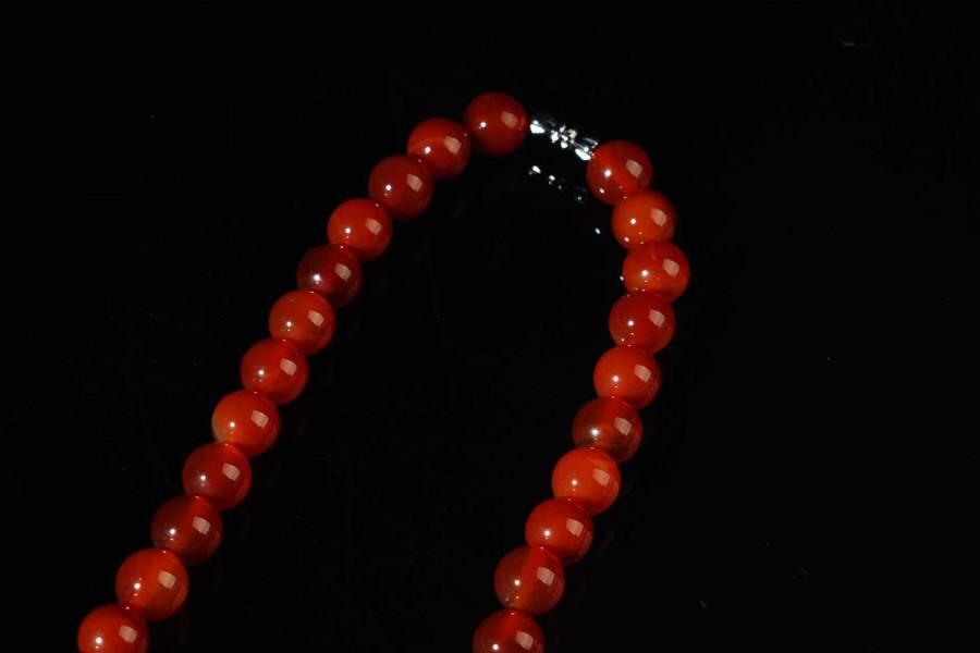 上海都达杂项专场六十八【全场包邮】 天然红玛瑙项链 附鉴定证书95-183