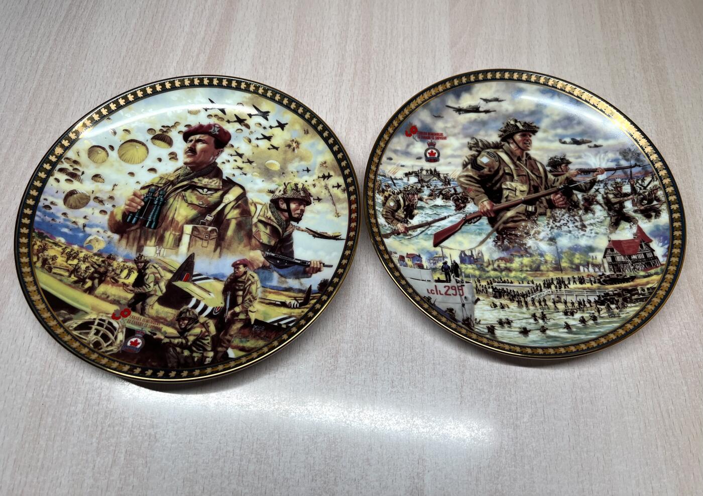 大猫徽章拍卖 第291期 加拿大二战国家保卫者纪念瓷盘，全球限量，带原版签名证书。