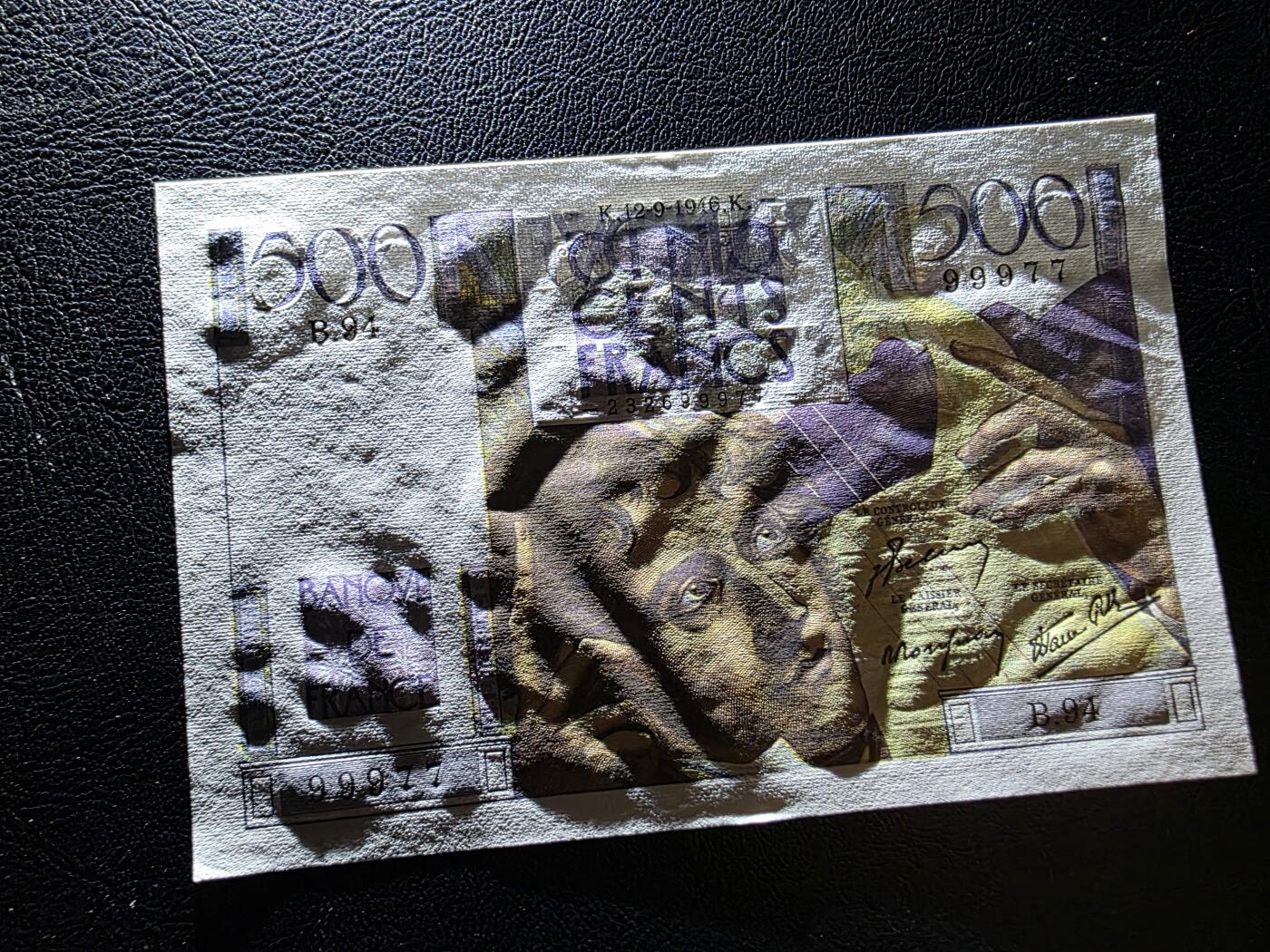 叁拾收藏第35期 法国1946年500法郎  UNC