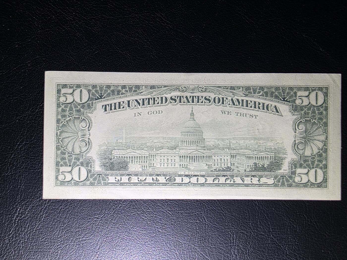 叁拾收藏第35期 小头50美元  UNC-  一个角有问题