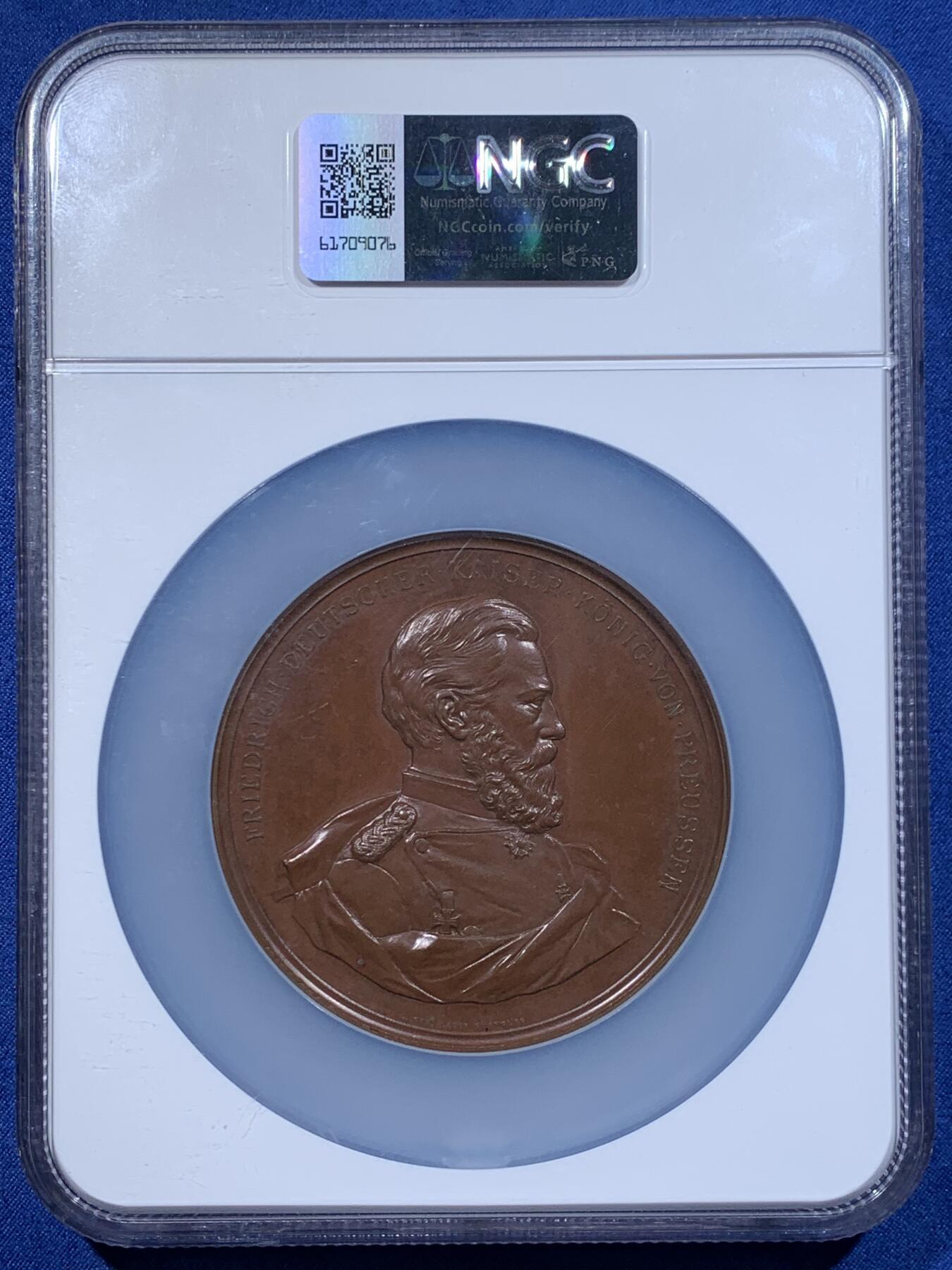 《竞宝斋》第478场 周日，周一 2场连拍 （全场包邮）欢迎送拍 NGC MS63BN 德国1888年威廉二世父子合体铜章，帝国题材稀见品种，工艺顶级，收藏难度大。加大加厚盒